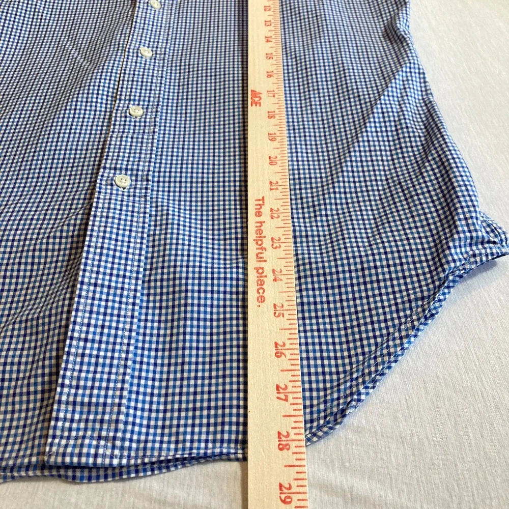 Polo Ralph Lauren Mens S Classic Fit Blue White Gingham Button Down Shirt Preppy